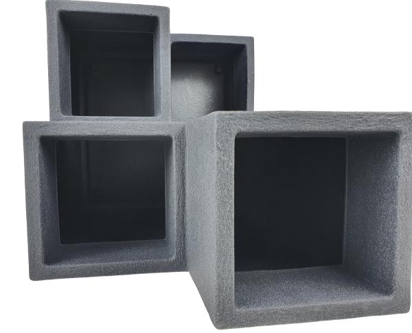 Kubus Wendeltreppe anthrazit Kunststoff 40x40x60cm 55L